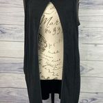 Chico's  0 Travelers Faux Leather Mix Vest Womens S 4 Snap Zip Pocket Slinky Black Photo 2