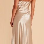 Birdy Grey NWOT  Lisa Long Dress Satin Neutral Champagne Photo 2