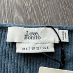 Love Bonito Sweater Womens Size 8 Blue Bell Sleeves Ribbed NWT Photo 1