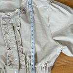 POL Brand Cream Cropped Denim Jacket Size Small Photo 4