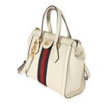 Gucci White Leather Small Ophidia Web Top Handle Tote Photo 3