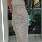 ZARA  dress maxi bodycon fitted Silver Evening Gown party gala prom  Photo 4