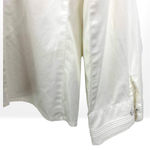 90s NARA CARMICIE Vintage White Pin Tuck Mandarin Collar Button Up Size L Photo 6