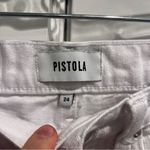 Pistola Cassie Super High Rise White Straight Leg Jeans Distressed Photo 3