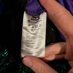 Purple and Green Mermaid Costume 3 Piece Halter Top, Skirt, and Bow Size L Photo 3