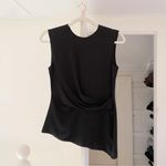 Theory sleeveless twisted top in silk georgette in black, size P (XS) Photo 5