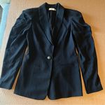Ramy Brook  Albie Jacket, black, dramatic shoulder detail, button closure, sz 0 Photo 4