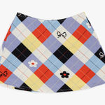 Lisa Says Gah Darcy Cirque Argyle Plaid Bow Skort High Waisted Mini Skirt New S Blue Photo 0