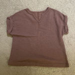 Cropped Short Sleeve Sweater Top Purple Size M Photo 0