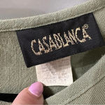 Vintage Casablanca Blouse Green Woven Material Size 14 Photo 5
