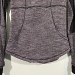 Lululemon Women's Heathered Black Herringbone Baselayer Half Zip Pullover Size 4 Photo 2