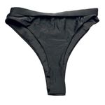 Black Cut Out High Rise Thong Swim Bottoms Size M Photo 2