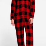 SKIMS Cozy Knit Jumpsuit Brick Buffalo Check Photo 0