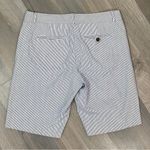 J. Crew Factory City Fit Pinstripe Bermuda Shorts Blue White 4 White Photo 2