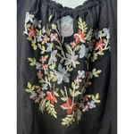 Free People  Embroidered Blouse Top Size Large Boho Flowy Bohemian Trendy Photo 3