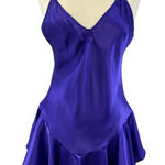 CineStar Chemise Slip Dress Womens Medium Peplum Babydoll Fairycore Feminine Purple Photo 0