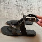 Very Volatile  Sz 9 Black Leather‎ Ankle Strap Sandal Women’s Photo 3