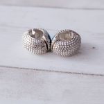 Vintage Clip On Earrings Magnetic Hoops Bright Blue & Silver Tone Photo 5