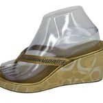 Coach Louann Gold Signature Logo Platform Wedge Sandals Women Size 8 Photo 0