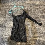 Windsor  One Shouldered Black/Sliver Sequin Mini Formal Dress Photo 1