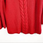 Westport  1962 Vintage Red Knit V-Neck Holiday Party Cable Knit Sweater, Size 3X Photo 5