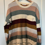 Madewell  Crewneck Knit MulticolorStripe Sweater Oversize Neutral Casual Pocket L Photo 0
