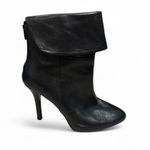 Ralph Lauren  Black Leather‎ Leola Fold-Over High Heel Boots Size 7.5 booties Photo 0