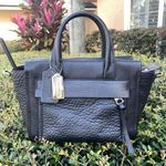 Coach EUC Bleecker Mini Riley Carryall Black Pebbled Leather Crossbody Strap Photo 0