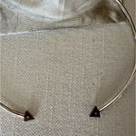 Sterling Silver Open Cuff Necklace with baby stones on pyramid ends. Photo 3