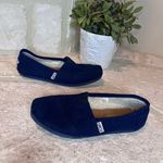Toms navy blue canvas wool lined slip-ons sz 5.5 Photo 1