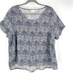 Rachel Zoe 100% Linen Boxy Floral Short Sleeve T Shirt Size 1X Plus Coastal Photo 0