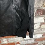 Firenze Santa Barbara Vintage Black Leather Midi High Waisted Skirt Size 12 Photo 3