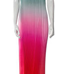 Nicole Miller Ombré Plisse Satin One Shoulder Maxi Dress Photo 0