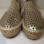 Loeffler Randall  Rowan Gold Perforated Leather Espadrille Slip-Ons Size 36 Photo 3