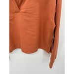 Athleta  Sweatshirt Women MEDIUM NWT Orange Sunbaked Clay Retroterry Polo Photo 3
