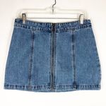 Altar'd State  Small Monana Skirt Denim Jean Blue Front Full Zip Mini Women 750‎ Photo 3