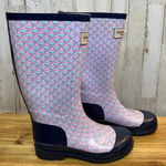 Vineyard Vines Women's Whalies Rain Boots Blue Pink Size 7 Waterproof Durable Photo 0