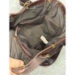 Lucky Brand  Women's Brown Leather Tote Bag Woven Details Casual​​ Photo 10