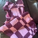 RVCA Purple and Pink Checkered Chemise Photo 3