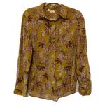 Beach Lunch Lounge Size Medium Multicolor Safari Whimsical Print Button Blouse Photo 0