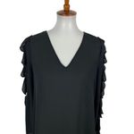 1. State  Blouse Small Black Ruffle Long Sleeve Workwear Preppy‎ Chic Photo 1