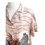 Teddi Petite Large Zebra Safari Print Button Down Shirt Vintage Novelty Brown Size undefined Photo 3