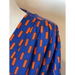 Diane Von Furstenberg  Blue‎ And Orange Silk New Cahil Printed Blouse Size 0 Photo 6