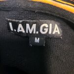 I am gia Cira Striped Cropped Hoodie Pullover Oversized Relaxed Sweatshirt M Photo 3