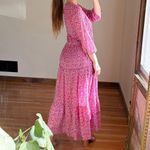 Banjanan Purple Geo Boho Print Tired Midi Dress Size XS Purple Photo 2