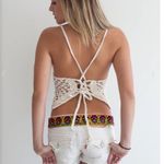 White Crochet Halter Top Photo 1