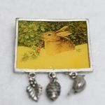 Vintage 90's Marjolein Bastin Snow Bunny Charm Chic Cottagecore Pin Brooch Silver Photo 0