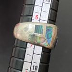 Sterling Silver Vintage NE 925 Signed  Abalone Inlay Ring Band Size 6.5 5.9g Photo 7