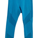 Lorna Jane  High Waisted Cropped Ankle Blue Leggings Mesh Panel Photo 0