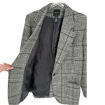 Smythe Oversized Notched Lapel Blazer Gray Glen Check Plaid Small Photo 13